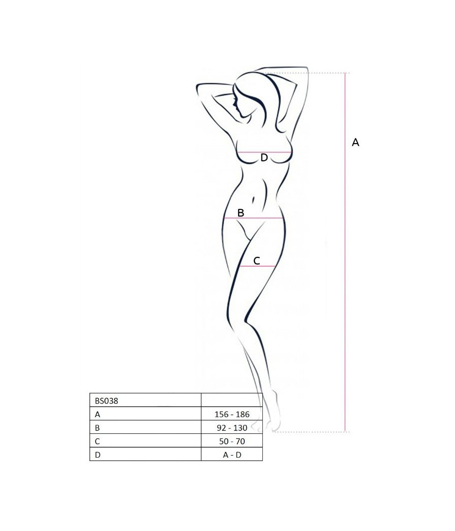 PASSION - DONNA BS038 BODYSTOCKING NERO TAGLIA UNICA