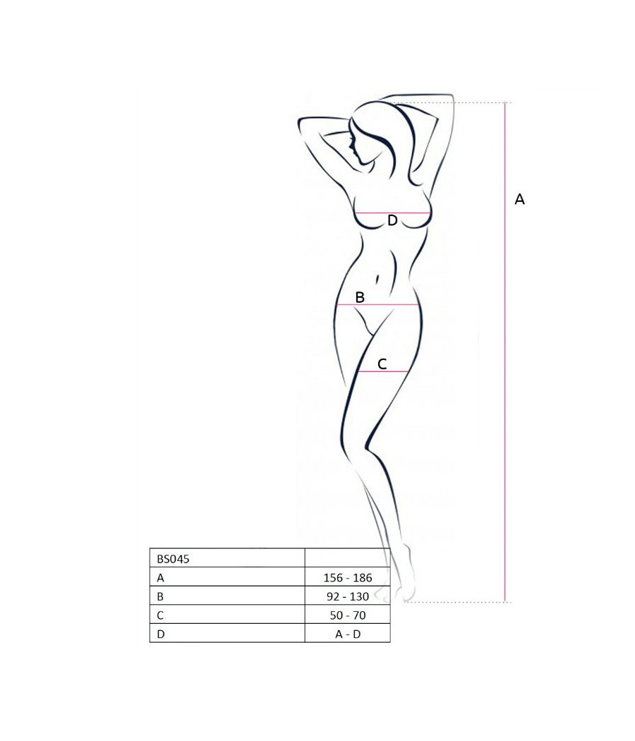 PASSION - WOMAN BS045 BODYSTOCKING PRETO TAMANHO ÚNICO