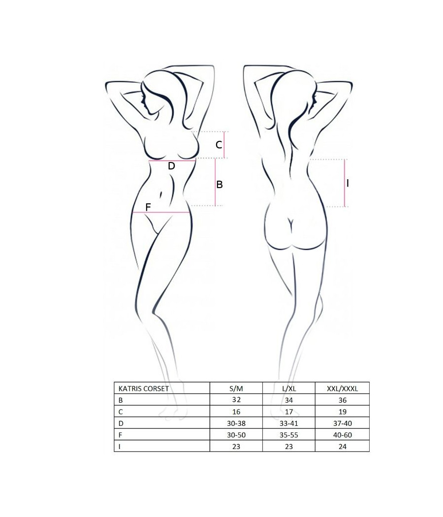 PASSION - MULHER KATRISS CORSET PRETO TAMANHO S/M