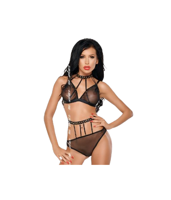 ME-SEDUCE - DOTTY SET TWO PIECES BLACK S/M