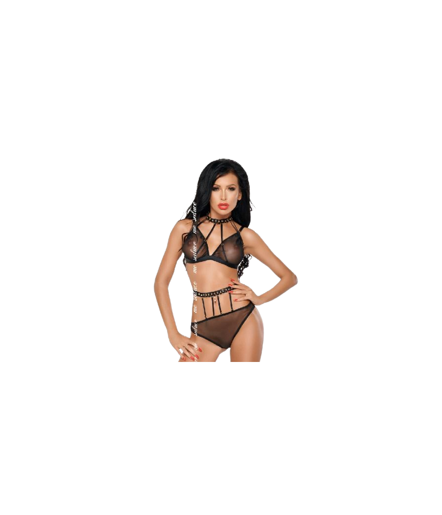 ME-SEDUCE - DOTTY SET DOS PIEZAS NEGRO S/M