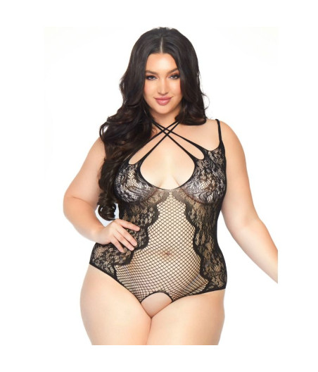 LEG AVENUE - TEDDY SEM CROTHLESS 1X-2X