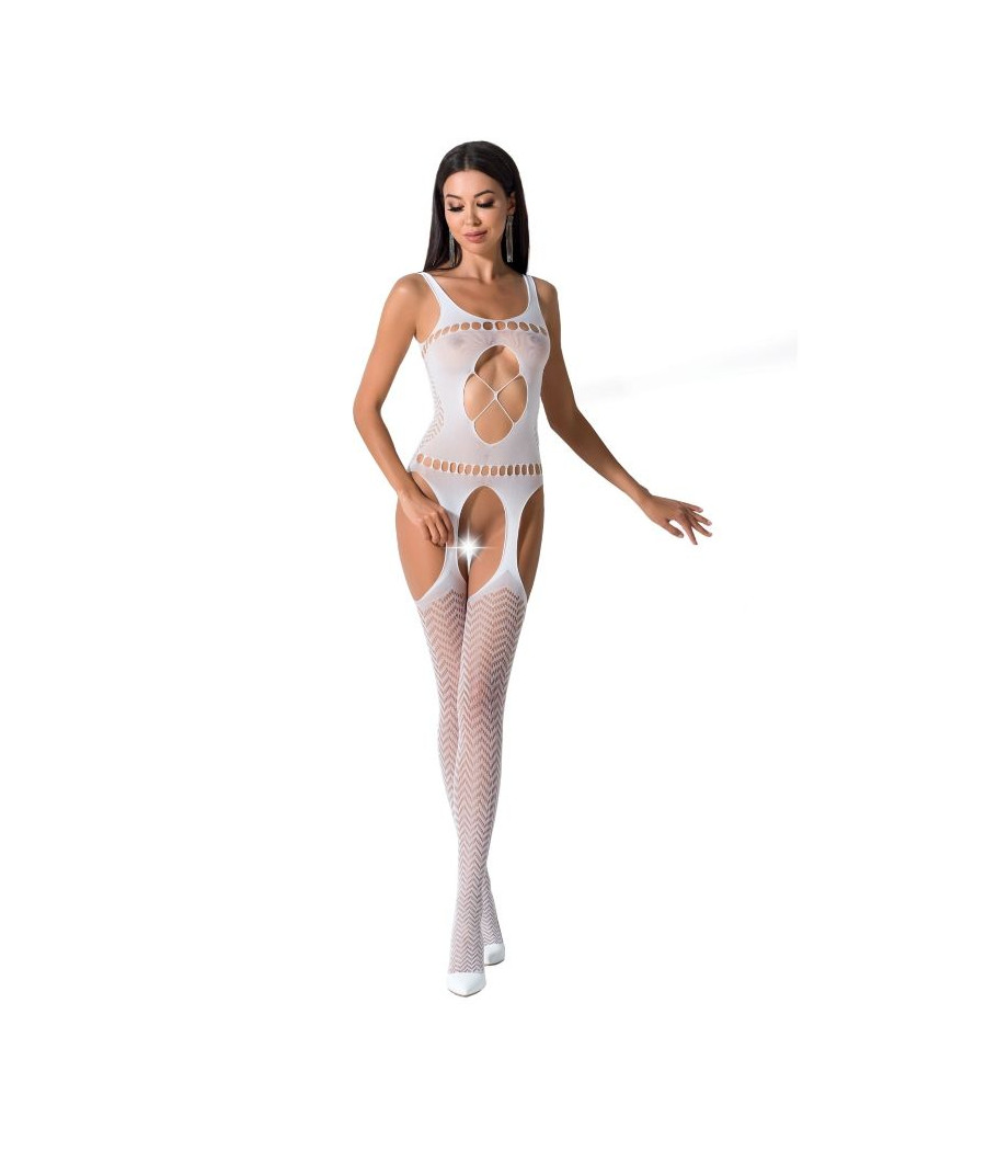PASSION - WOMAN BS057 WHITE BODYSTOCKING ONE SIZE