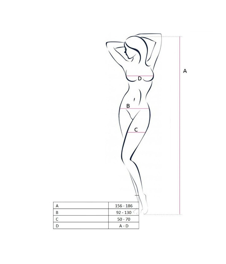 PASSION - WOMAN BS050 BODYSTOCKING ROSSO TAGLIA UNICA