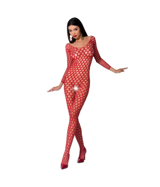 PASSION - FEMME BS077 BODYSTOCKING TAILLE UNIQUE ROUGE