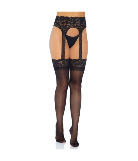 LEG AVENUE - MEIA OPACA GARTERBELT TAMANHO ÚNICO