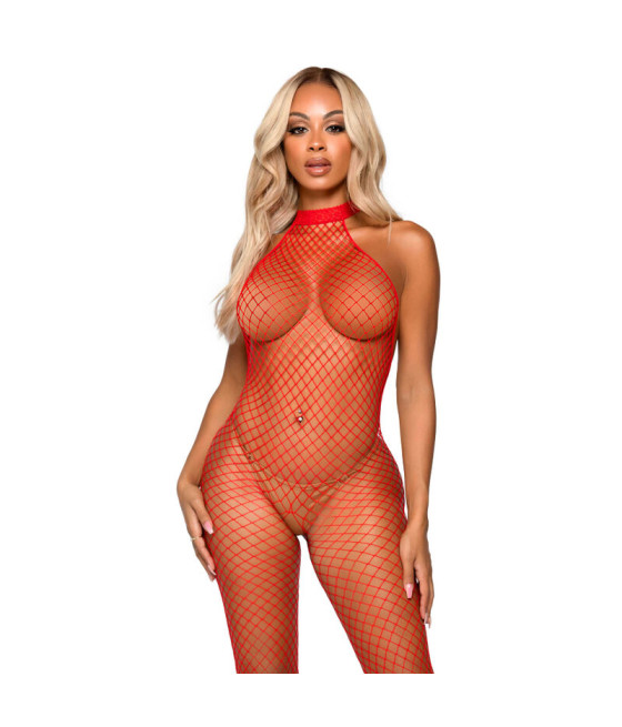 LEG AVENUE - LE FRIVOLE BODYSTOCKING - RACER NECK TAMANHO ÚNICO VERMELHO