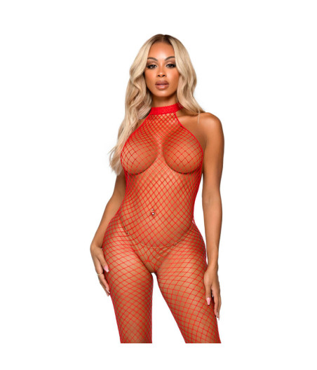 LEG AVENUE - LE FRIVOLE BODYSTOCKING - CUELLO RACER TALLA ÚNICA ROJO