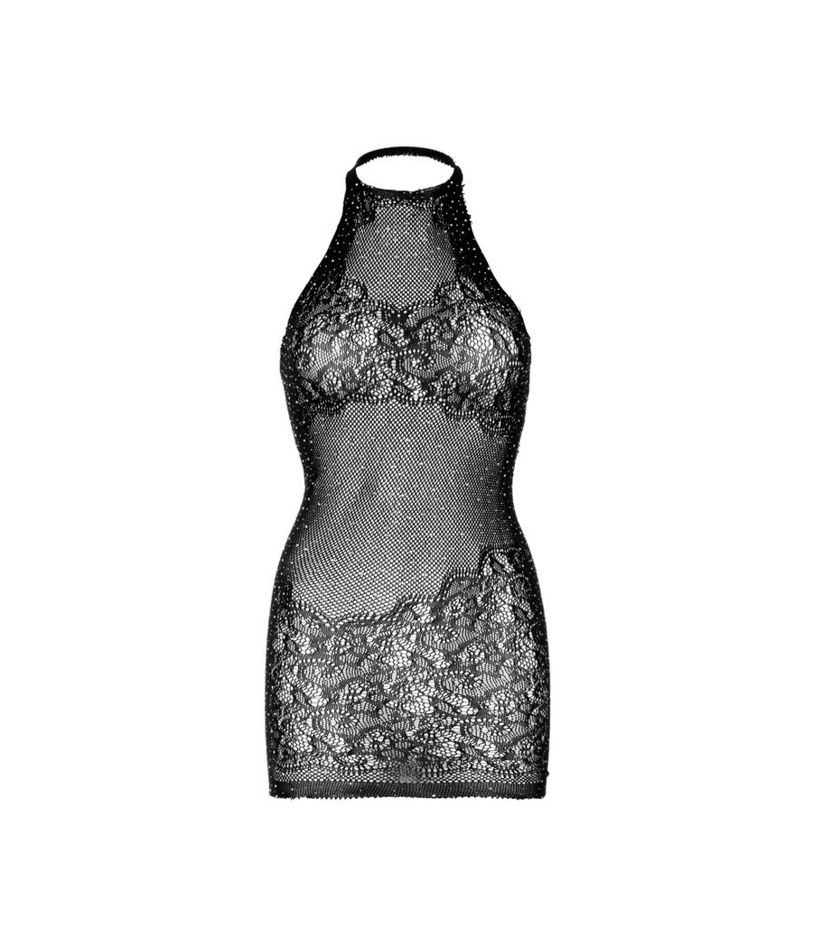 LEG AVENUE - STRASS NECKHOLDER-MINIKLEID, EINHEITSGRößE- SCHWARZ