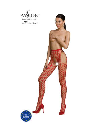 PASSION - COLLEZIONE ECO BODYSTOCKING ECO S007 ROSSO