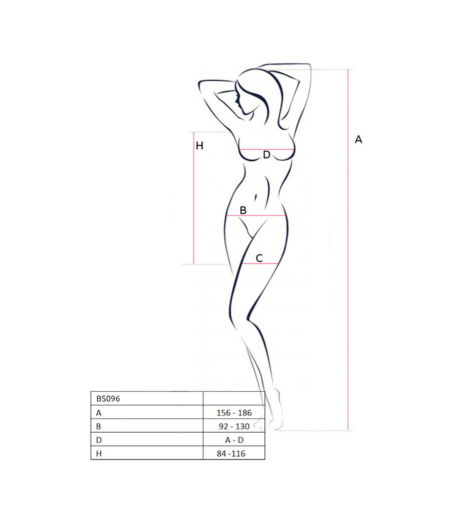 PASSION - BS096 BODYSTOCKING NEGRO TALLA ÚNICA