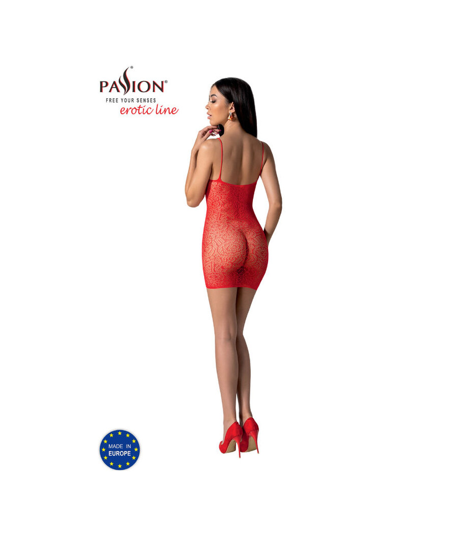 PASSION - BS096 BODYSTOCKING ROJO TALLA ÚNICA