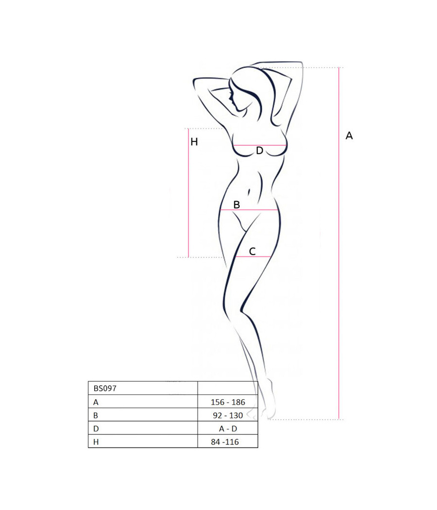 PASSION - BS097 WHITE BODYSTOCKING ONE SIZE