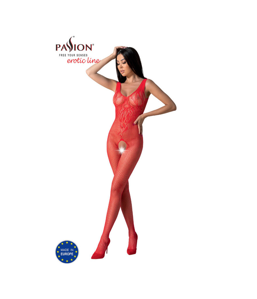 PASSION - BS098 BODYSTOCKING ROUGE TAILLE UNIQUE