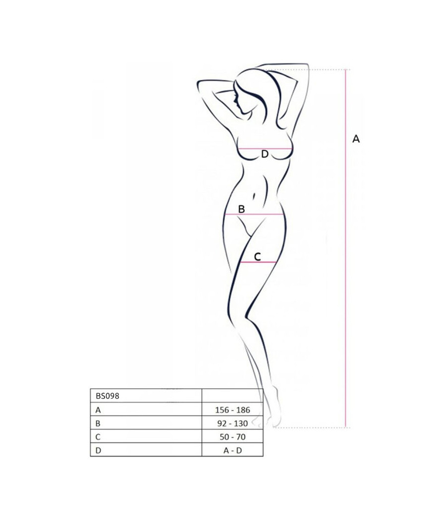 PASSION - BS098 BODYSTOCKING ROJO TALLA ÚNICA