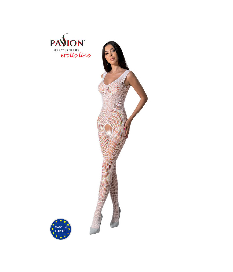 PASSION - BS098 BODYSTOCKING BLANCO TALLA ÚNICA