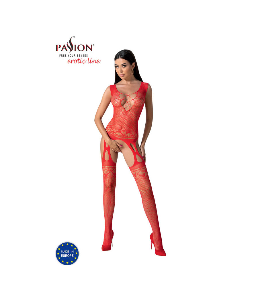 PASSION - BS099 BODYSTOCKING ROUGE TAILLE UNIQUE