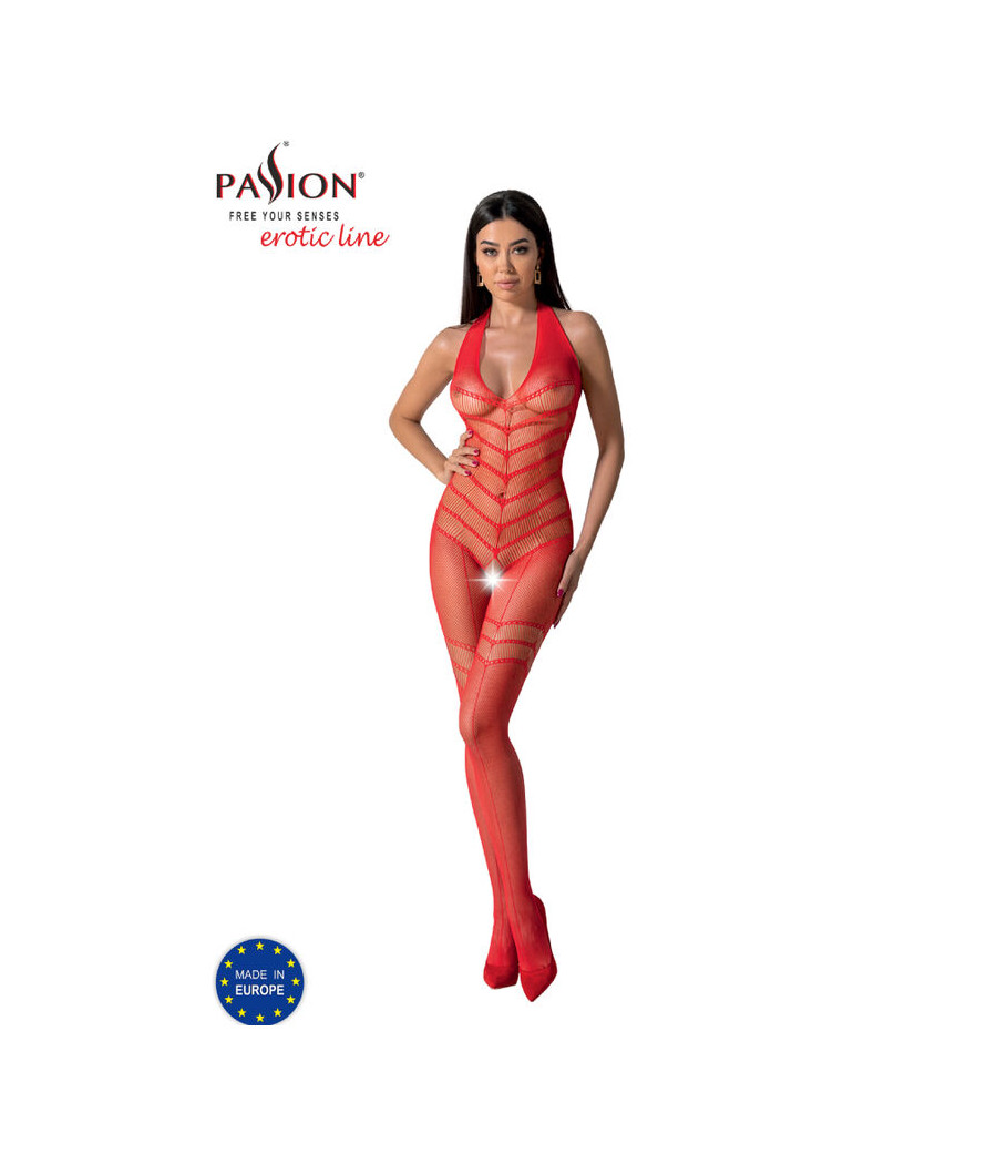 PASSION - BS100 BODYSTOCKING ROJO TALLA ÚNICA