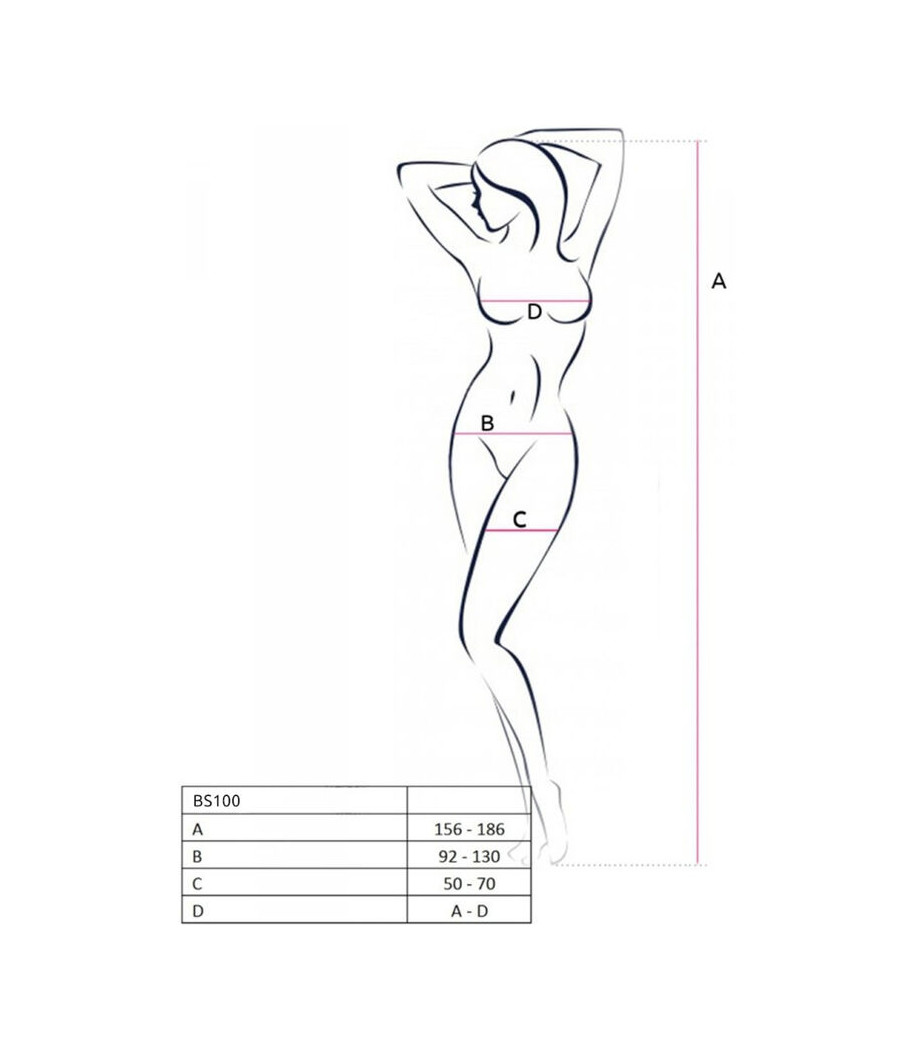 PASSION - BS100 WHITE BODYSTOCKING ONE SIZE