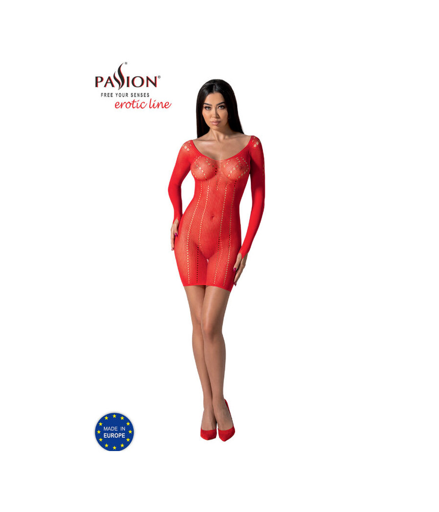 PASSION - BS101 BODYSTOCKING ROJO TALLA ÚNICA