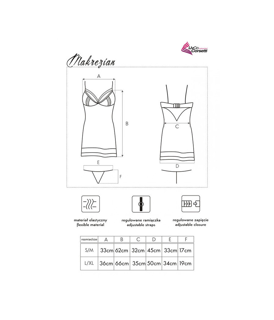 LIVCO CORSETTI FASHION - MAKREZIAN LC 90545 CAMISA + CALCINHA PRETA