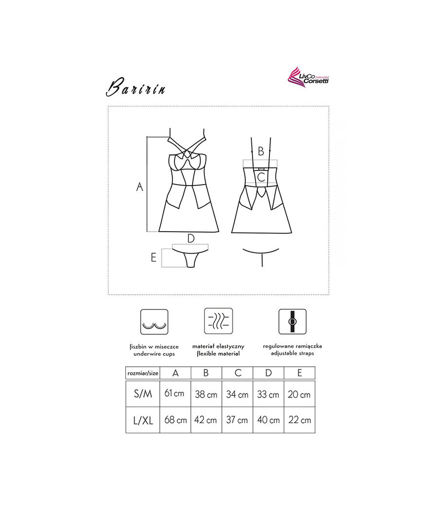 LIVCO CORSETTI FASHION - BARIRIN LC 90633 FALDA + PANTY NEGRO L/XL