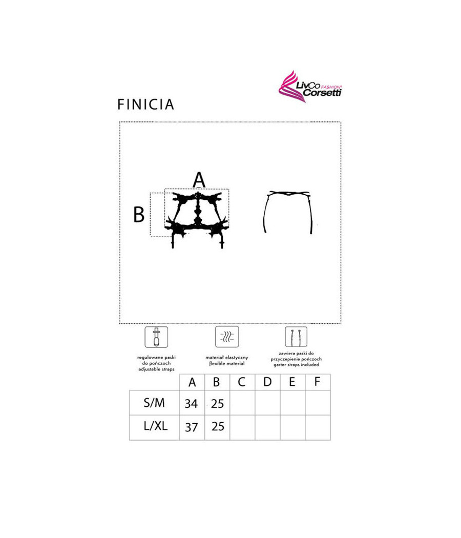 LIVCO CORSETTI FASHION - FINICIA LC90725 GARTER BELT BLACK