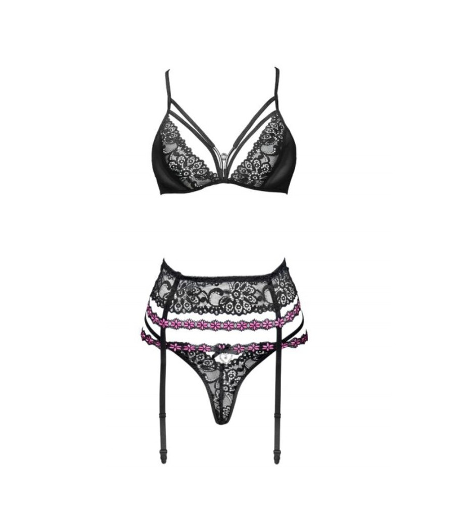LIVCO CORSETTI FASHION - SNEHANA LC 90443 REGGISENO + REGGISENO + SLIP NERO