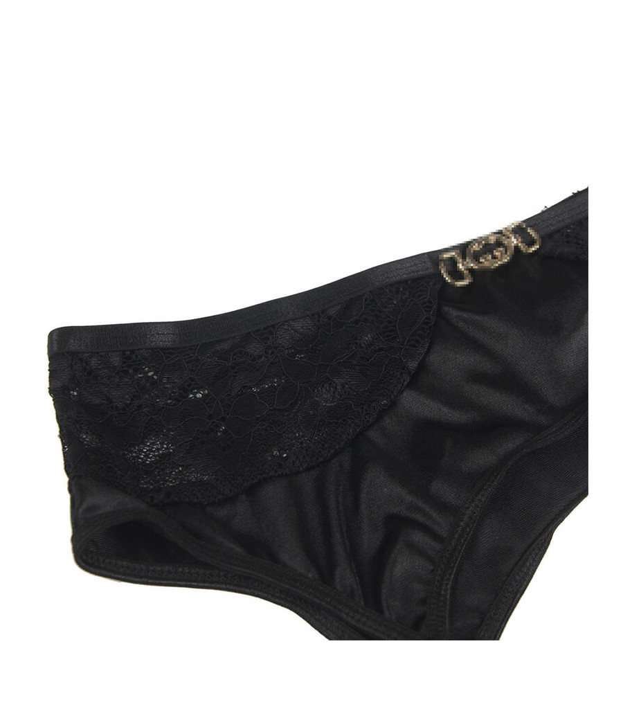 SUBBLIME - SET 3 PEZZI REGGISENO + PERIZOMA + REGGISENO IN PIZZO NERO S/M