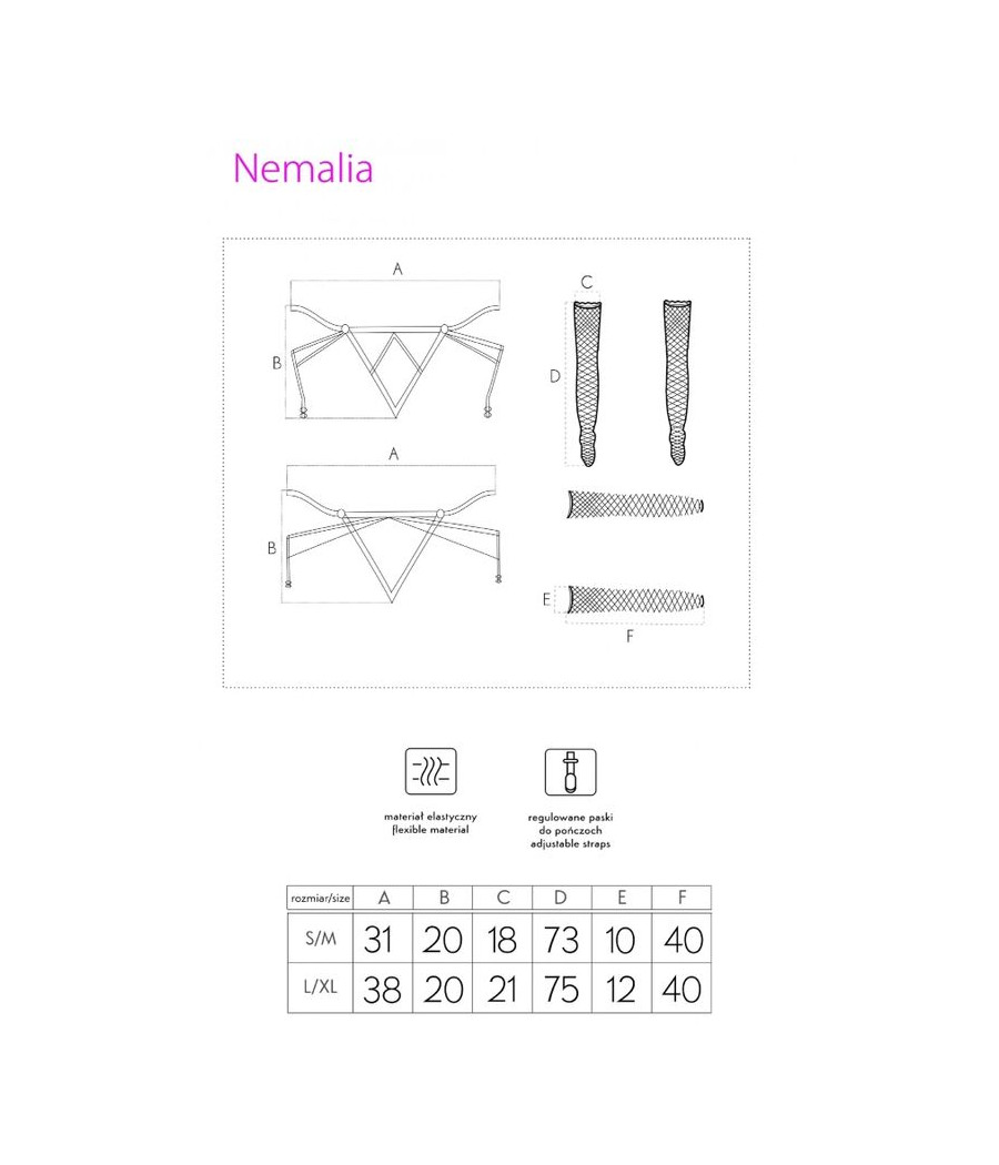 LIVCO CORSETTI FASHION - SET NEMALIA GIARRETTIERA + CALZE + GUANTI NERO