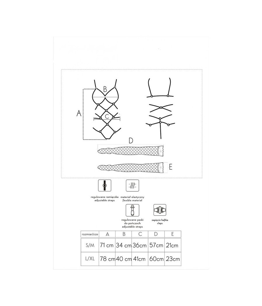 LIVCO CORSETTI FASHION - THIARA LC 20213 SET BODY + STOCKINGS RED L/XL