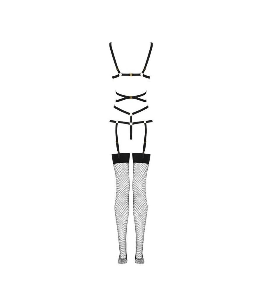 LIVCO CORSETTI FASHION - THIARA LC 20213 CONJUNTO CORPO + MEIAS PRETAS S/M