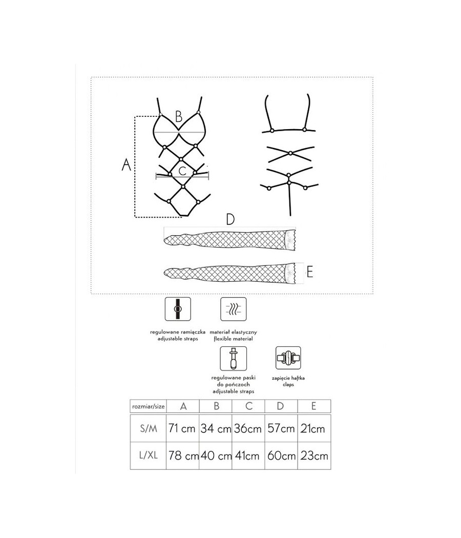 LIVCO CORSETTI FASHION - THIARA LC 20213 SET BODY + CALZE NERO S/M