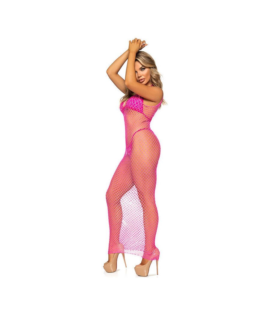 LEG AVENUE - ROBE LONGUE FILET FUCHSIA TAILLE UNIQUE