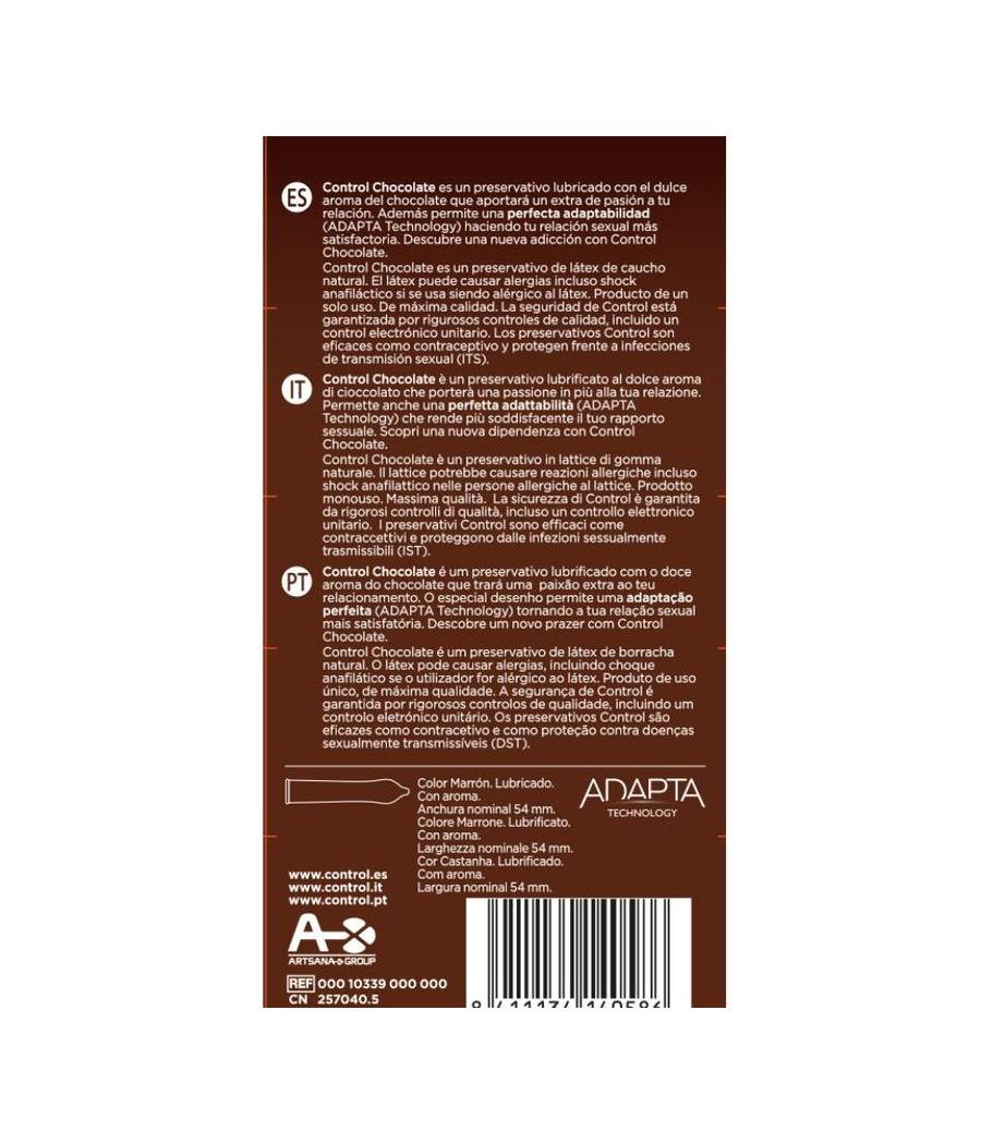 CONTROL - CHOCOLATE PRESERVATIVOS 12 UNIDADES