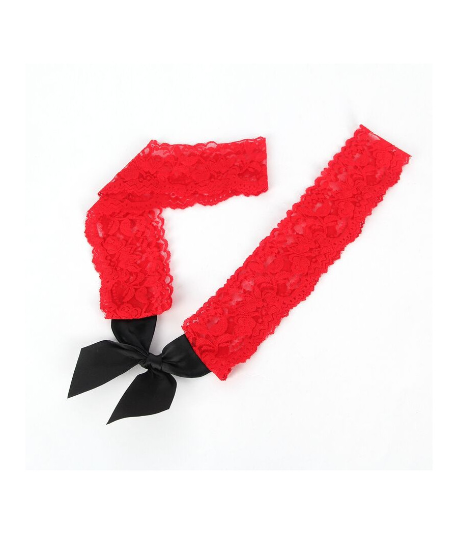 SUBBLIME - 952068 KURZES NETZKLEID MIT SCHWARZEN UND ROTEN NHTEN EINE GRÖSSE