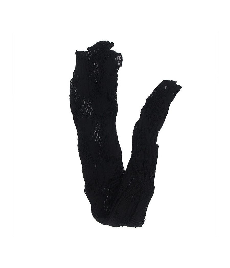 SUBBLIME - 952129 BODYSTOCKING DE REJILLA CON DISEÑO DE VESTIDO Y DETALLES FLORALES NEGRO TALLA ÚNICA