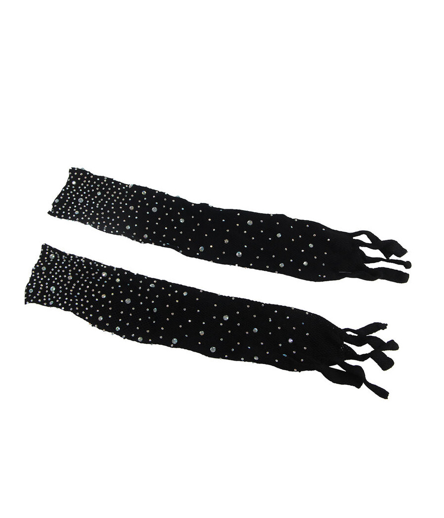 SUBBLIME - 952174 FISHNET BODYSTOCKING WITH GLOVES AND DIAMONDS BLACK ONE SIZE