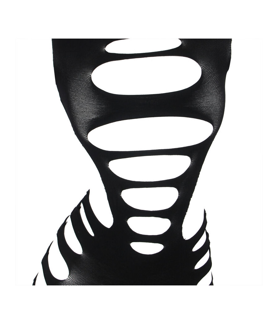 SUBBLIME - 952266 LANGRMELIGER ELASTISCHER NETZ-KLEID SCHWARZ EINE GRÖSSE