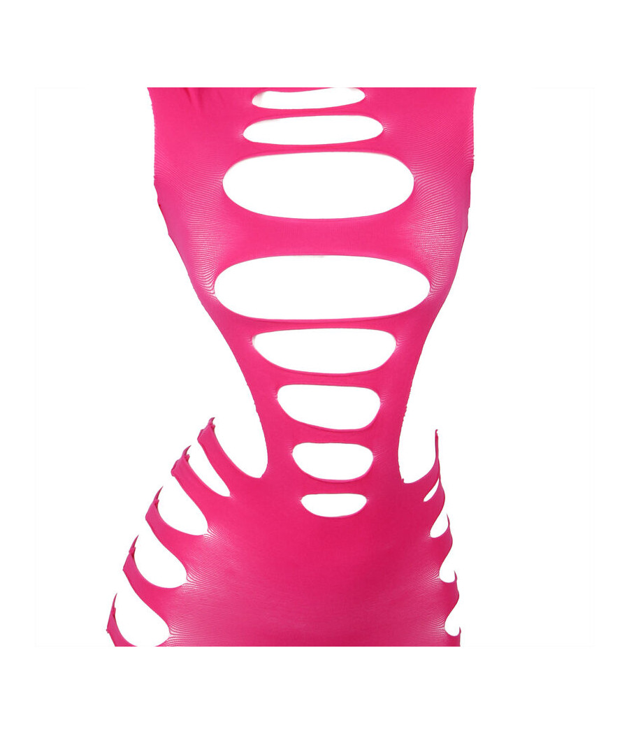 SUBBLIME - 952273 VESTITO ELASTICO A RETE MANICA LUNGA ROSA TAGLIA UNICA