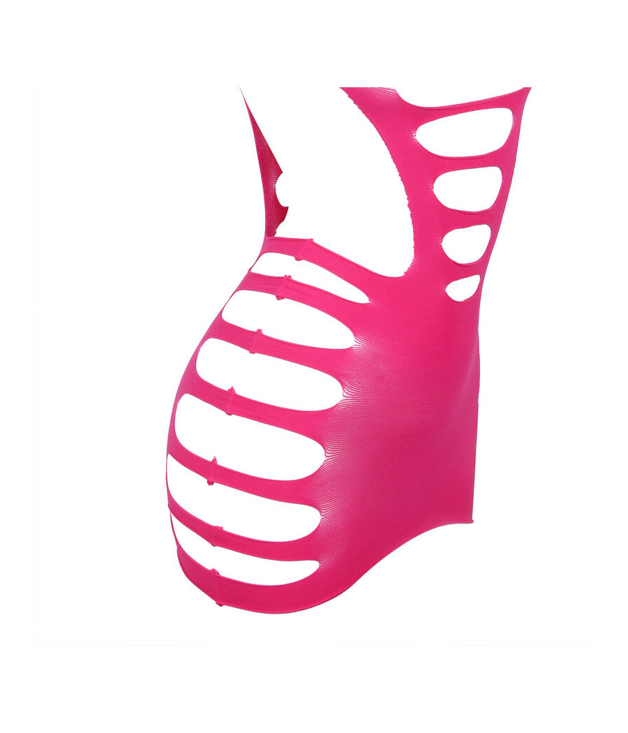 SUBBLIME - 952273 LANGRMELIGER ELASTISCHER NETZ-KLEID ROSA EINE GRÖSSE