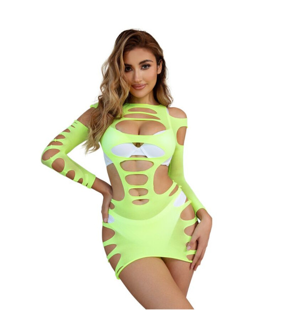 SUBBLIME - 952280 ROBE RÉSILLE ÉLASTIQUE MANCHES LONGUES VERT TAILLE UNIQUE
