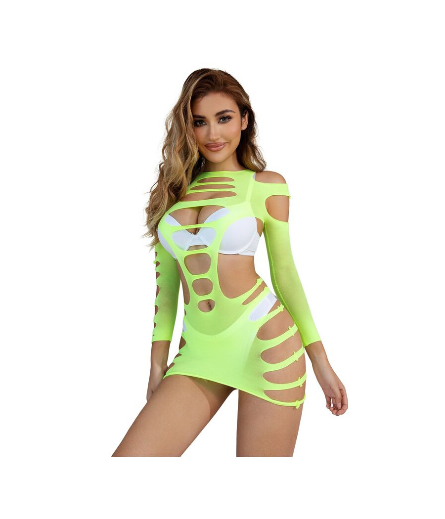 SUBBLIME - 952280 ROBE RÉSILLE ÉLASTIQUE MANCHES LONGUES VERT TAILLE UNIQUE