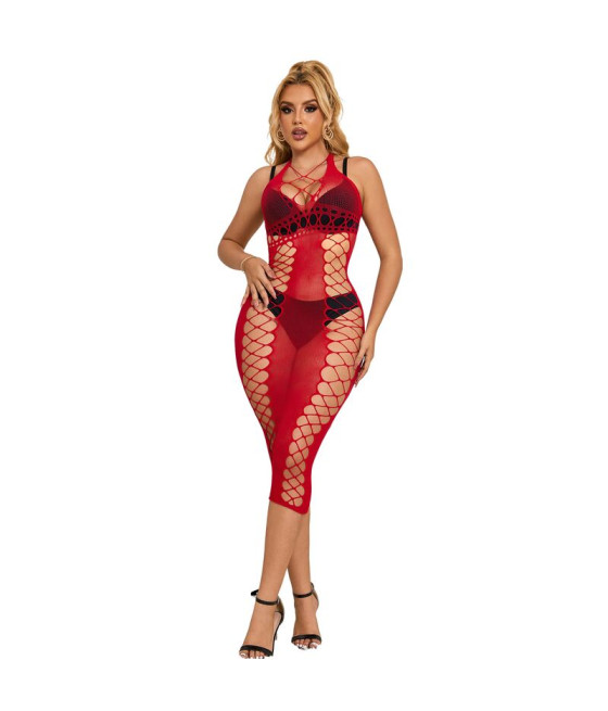 SUBBLIME - 952327 VESTITO LUNGO A RETE ROSSO TAGLIA UNICA