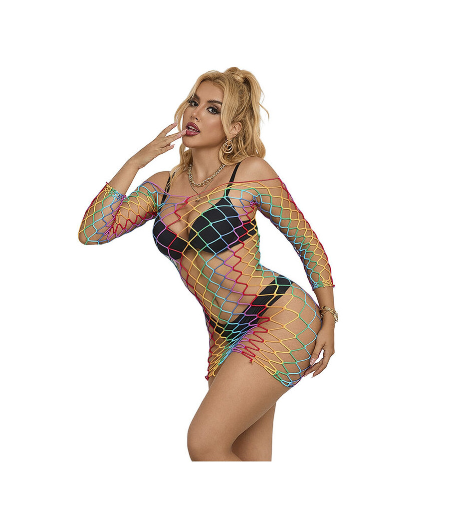 SUBBLIME - 952426 ROBE RÉSILLE MANCHES LONGUES ARC-EN-CIEL TAILLE UNIQUE