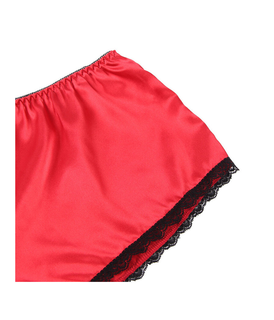 SUBBLIME - 953898 NACHTHEMD + HÖSCHEN AUS SEIDE UND SPITZE ROT S/M