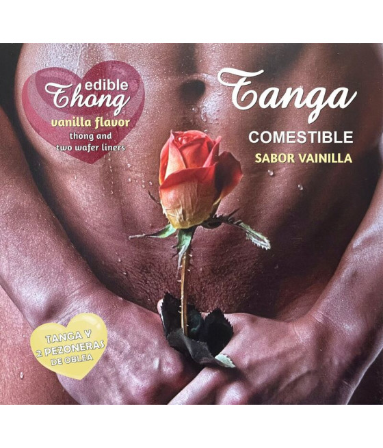 HOTFLOWERS - MEN''S THONG + 2 VANILLA WAFER NIPPLE /es/pt/en/fr/it/