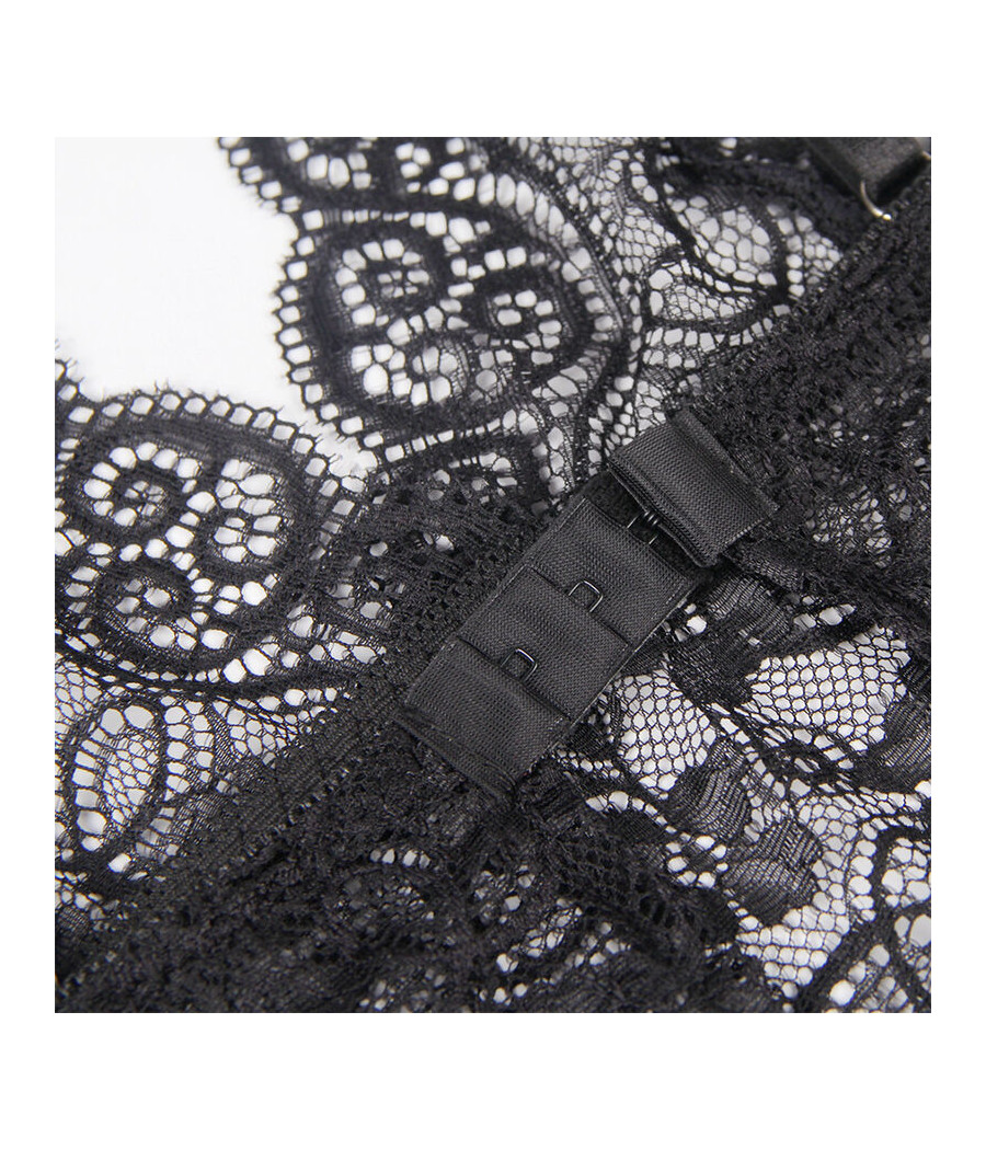 SUBBLIME - 953928 CAMICIA DA NOTTE IN SETA E PIZZO + SLIP NERO L/XL