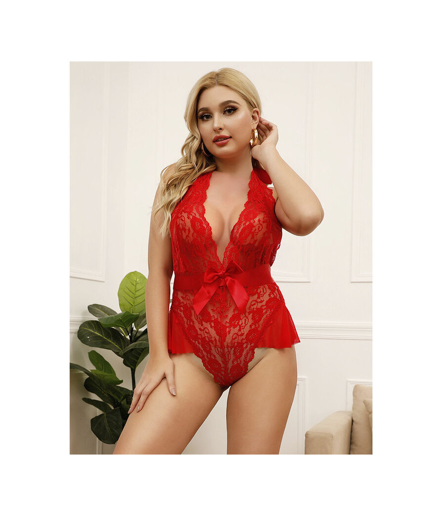 SUBBLIME - 953973 BODY SEXY CON VOLANTES + CINTURÓN ROJO S/M