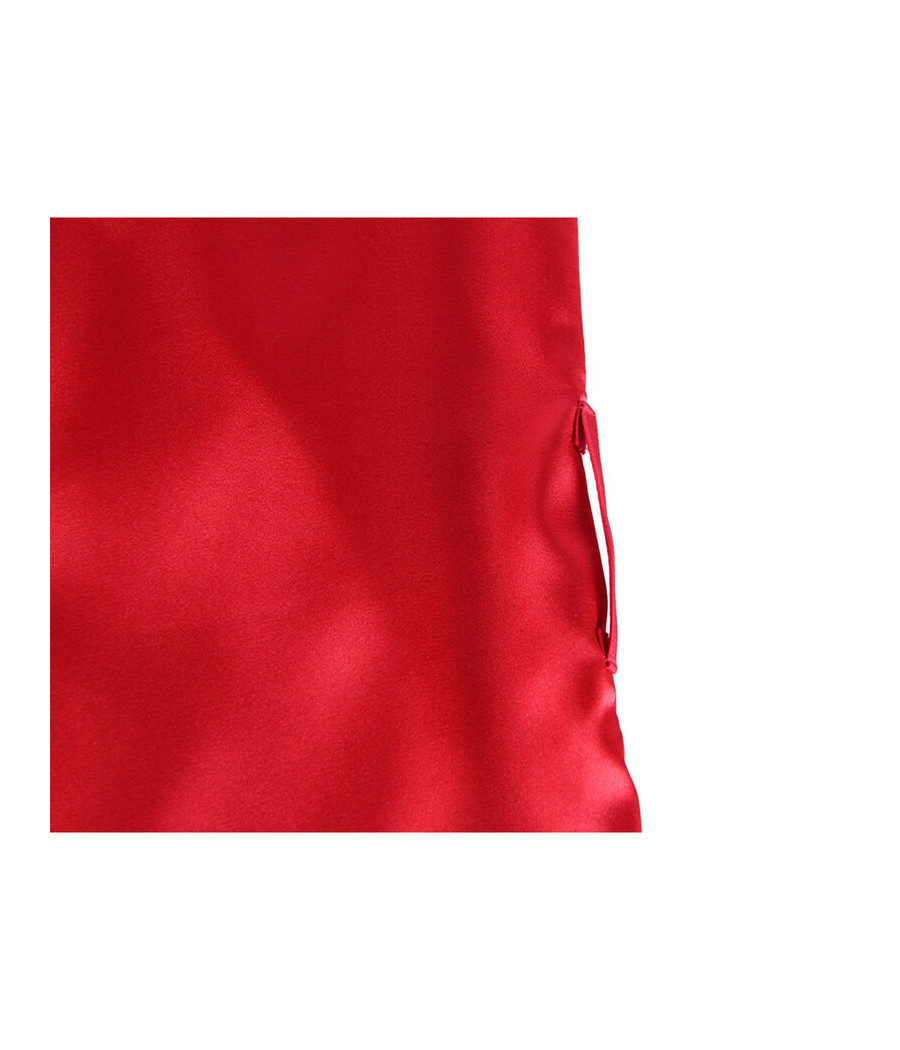 SUBBLIME - 954017 SPITZEN-UNTERHEMD MIT TRANSPARENTEM RÜCKEN UND STRING, ROT/SCHWARZ, S/M